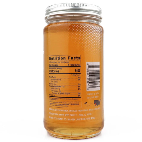 Golden floral orange blossom honey from Arizona – 12 oz glass jar