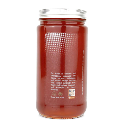 Locally harvested raw wildflower honey from Arizona in a 12oz jar.