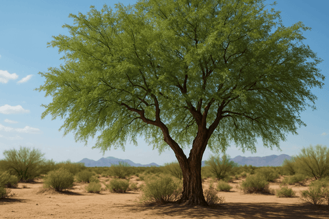 Mesquite tree in the Arizona desert, source of raw mesquite honey