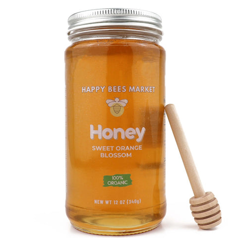 Organic Orange Blossom Honey – 100% Raw & Unfiltered | Happy Bees Market