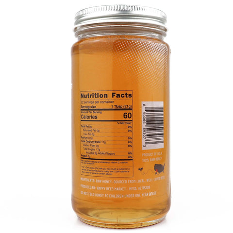 Golden floral orange blossom honey from Arizona – 12 oz glass jar