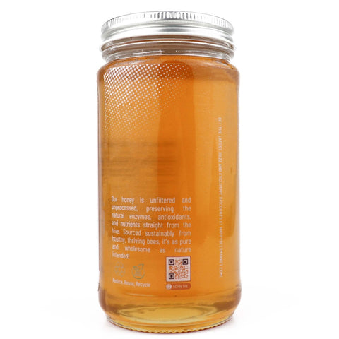 Organic orange blossom honey in 12 oz traditional Muth Jar – pure desert harvest