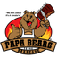 Papa Bears Texas Barbeque cartoon bear logo with ribs, partner of Happy Bees Market