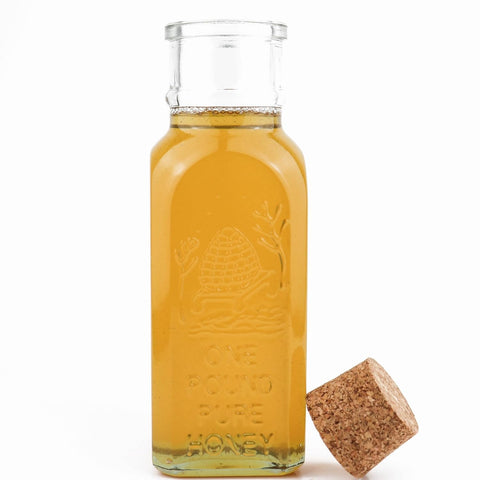 Raw Arizona Wildflower Honey in 1 lb Muth Jar – organic, unfiltered, golden honey